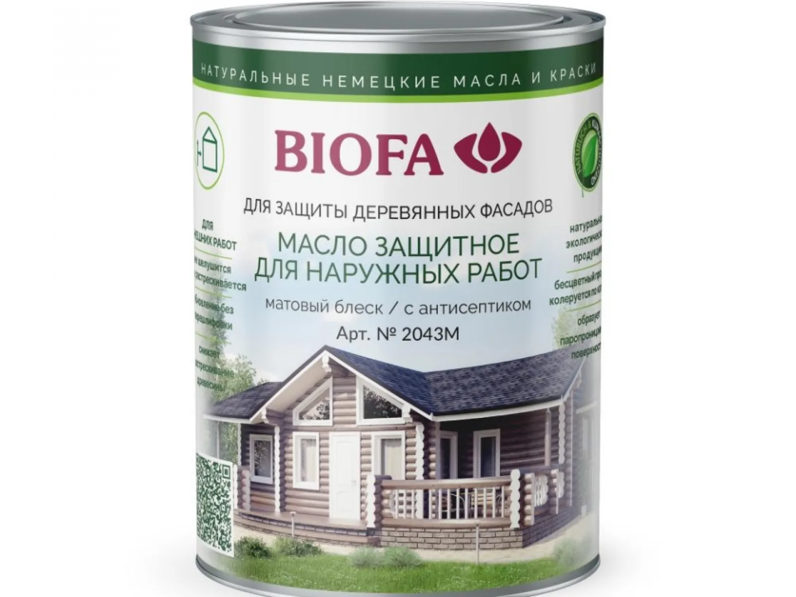 BIOFA 2043-М, масло защитное с антисептиком, 1 литр