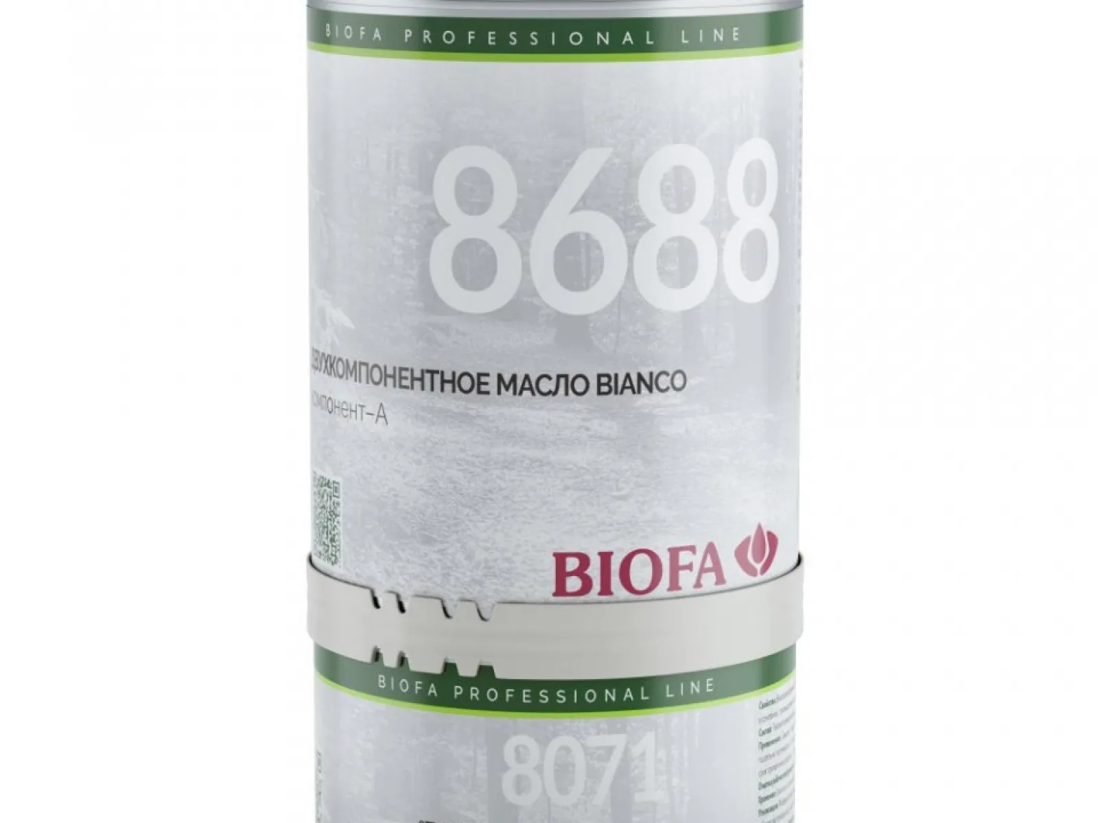 BIOFA 8688/8071, BIANCO промышленное двухкомпонентное масло, 1 литр