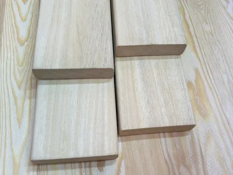 Полок из абаша 28 x 95 x 3000 мм, класс Экстра, Азия
