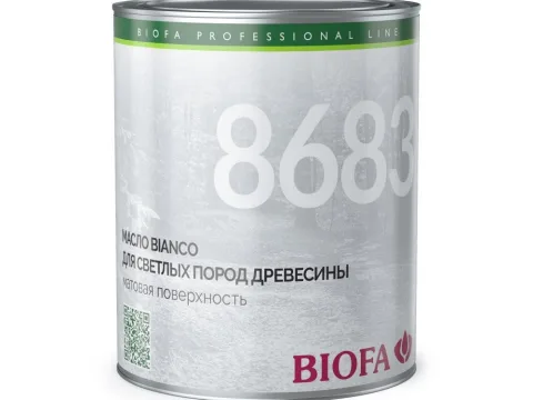BIOFA 8683, BIANCO масло для светлых пород древесины, 2,5 литра
