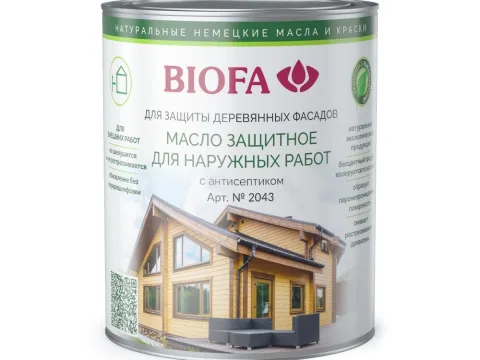 BIOFA 2043, масло защитное с антисептиком, 2,5 литра