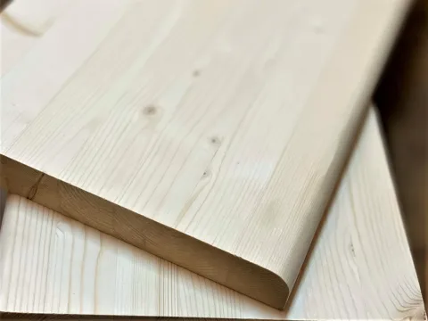 Ступень из сосны и ели 40 x 300 x 1200 мм, «Цельноламельная», класс А